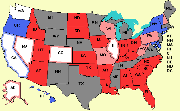 Electoral college map