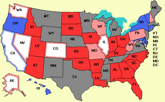 Electoral college map