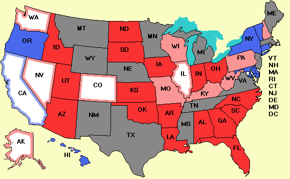 Electoral college map