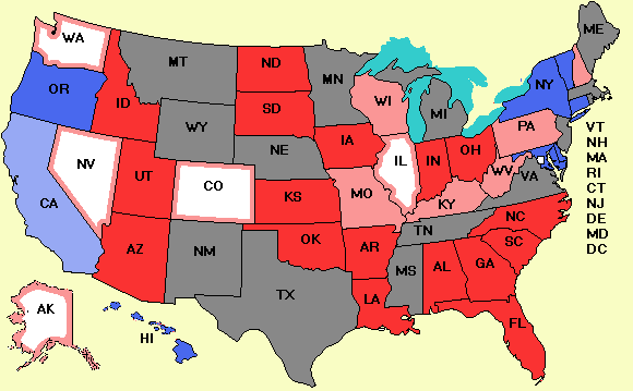 Electoral college map