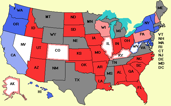 Electoral college map