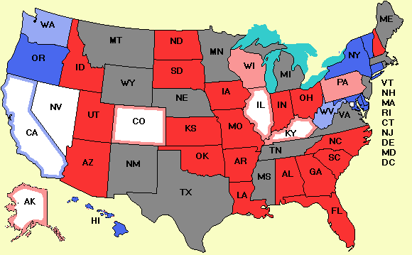 Electoral college map