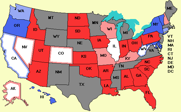 Electoral college map