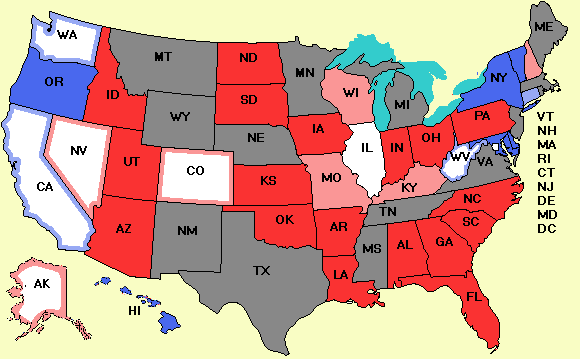 Electoral college map