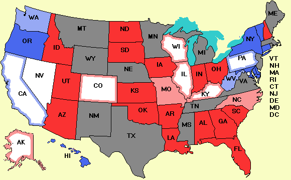 Electoral college map