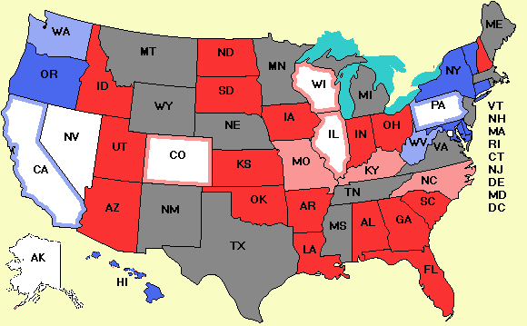 Electoral college map