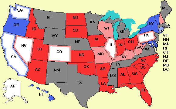 Electoral college map