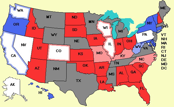 Electoral college map