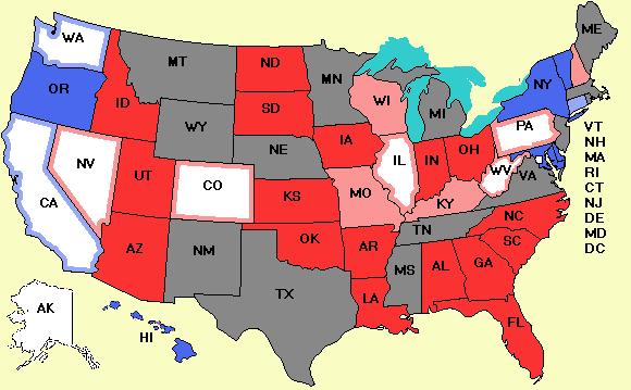 Electoral college map