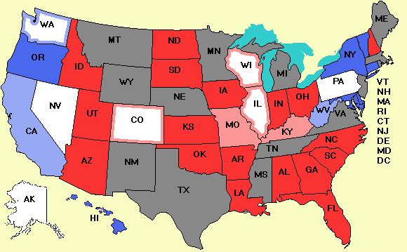 Electoral college map