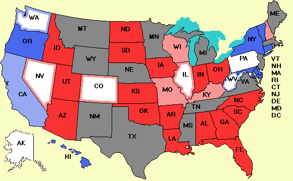 Electoral college map