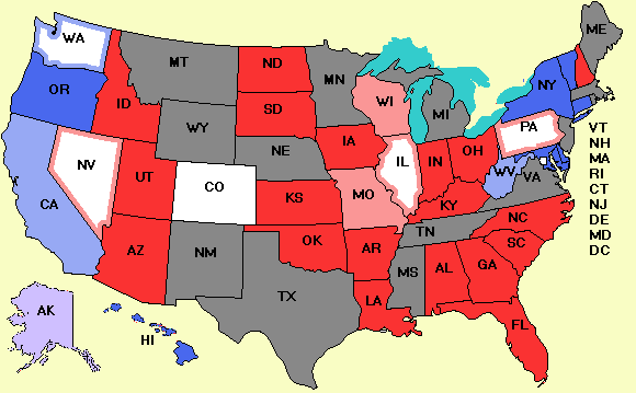 Electoral college map