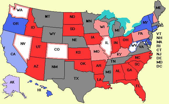 Electoral college map