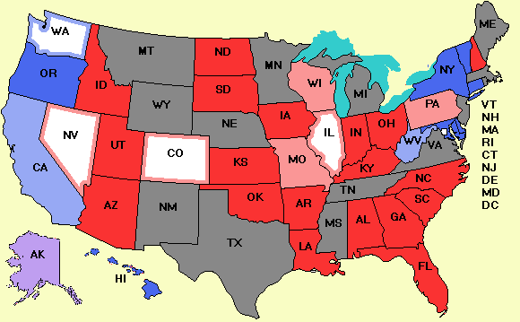 Electoral college map