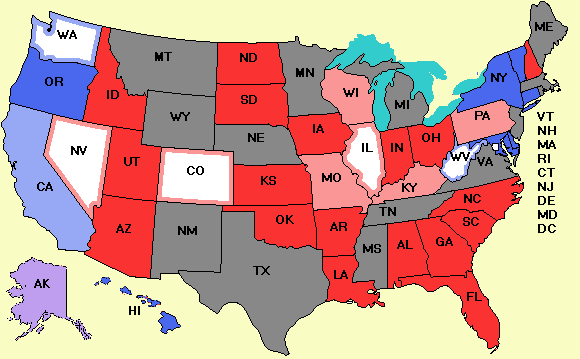 Electoral college map