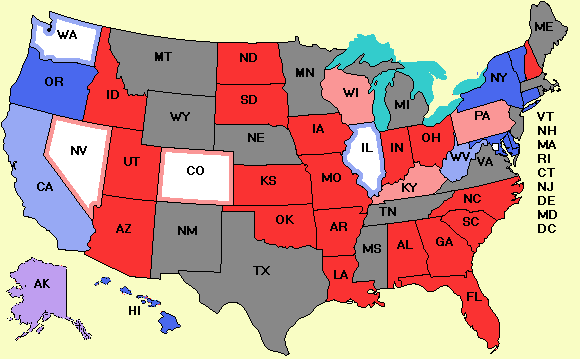 Electoral college map