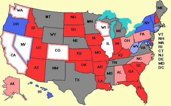 Electoral college map