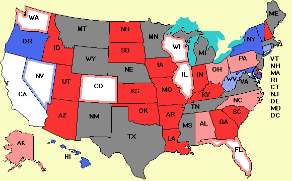 Electoral college map