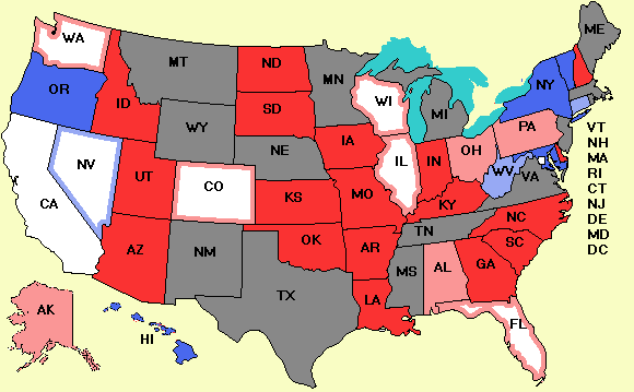 Electoral college map