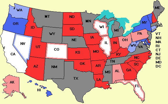 Electoral college map