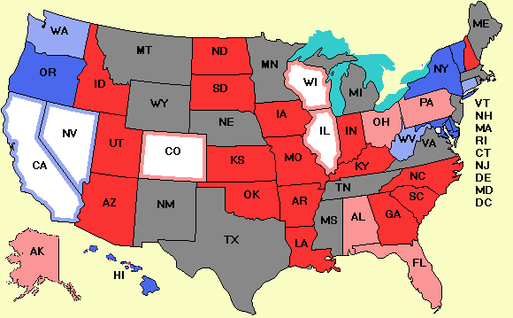 Electoral college map