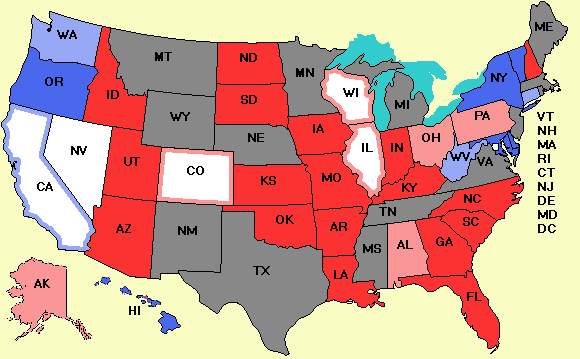 Electoral college map