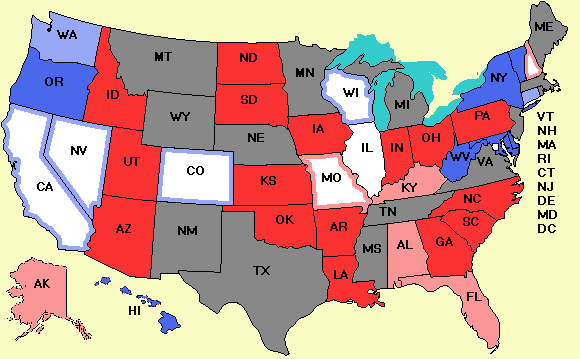 Electoral college map