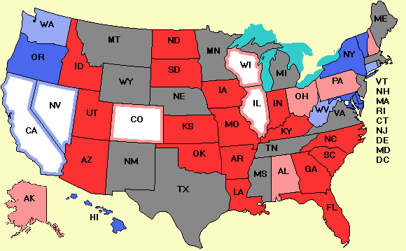 Electoral college map