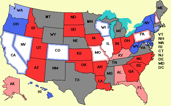 Electoral college map