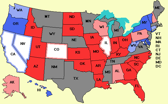 Electoral college map