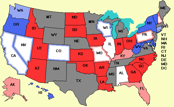 Electoral college map