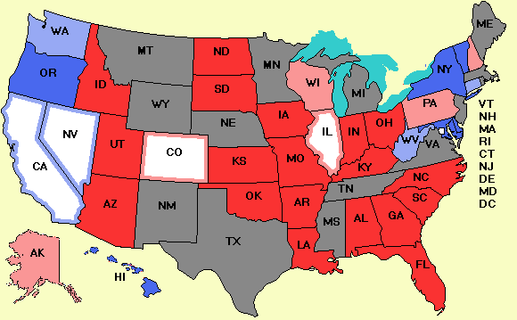 Electoral college map