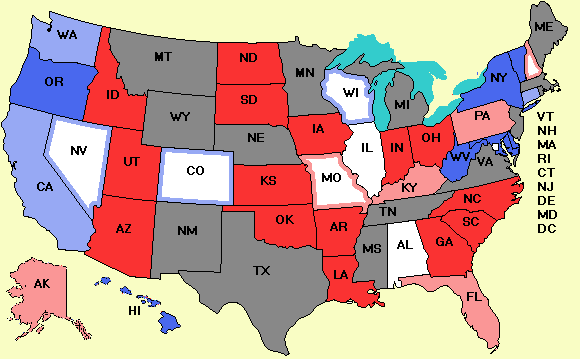 Electoral college map