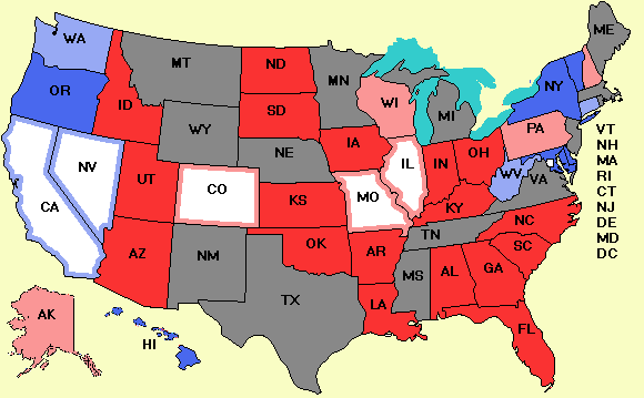 Electoral college map