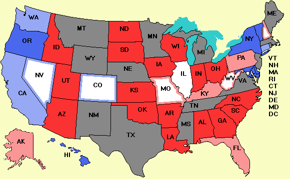 Electoral college map