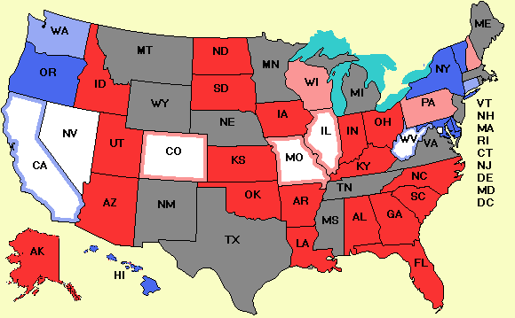 Electoral college map