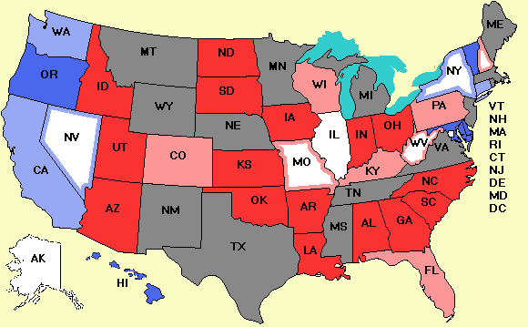 Electoral college map