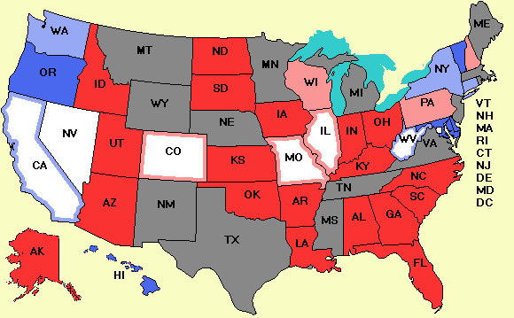 Electoral college map