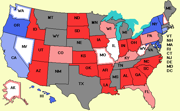 Electoral college map