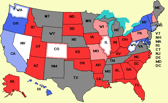 Electoral college map