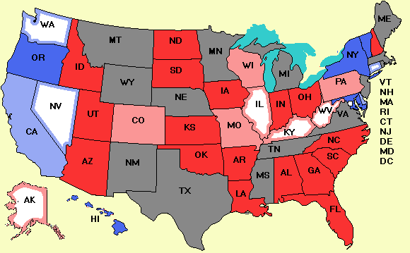 Electoral college map