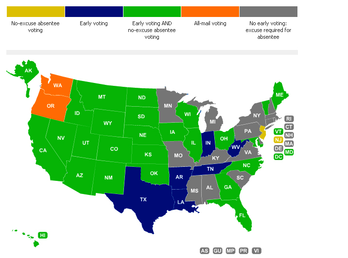 Early voting map