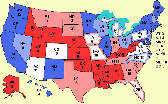 Electoral college map