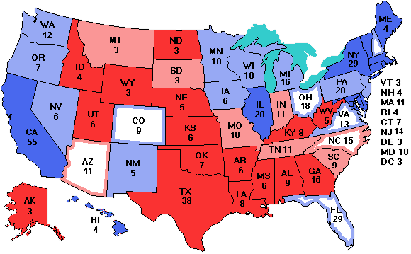 Electoral college map