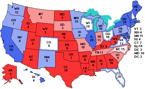 Electoral college map