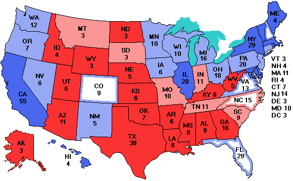 Electoral college map