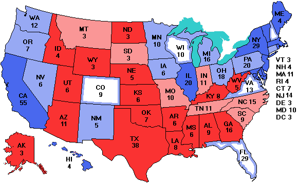 Electoral college map