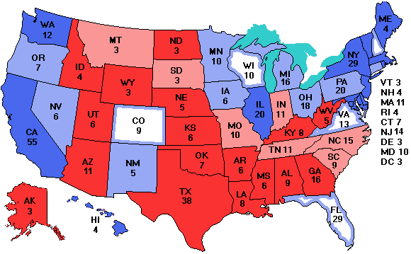 Electoral college map