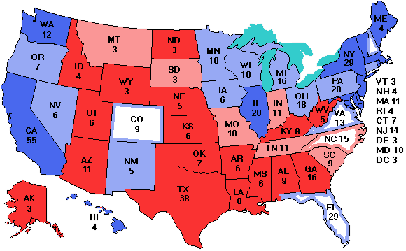 Electoral college map