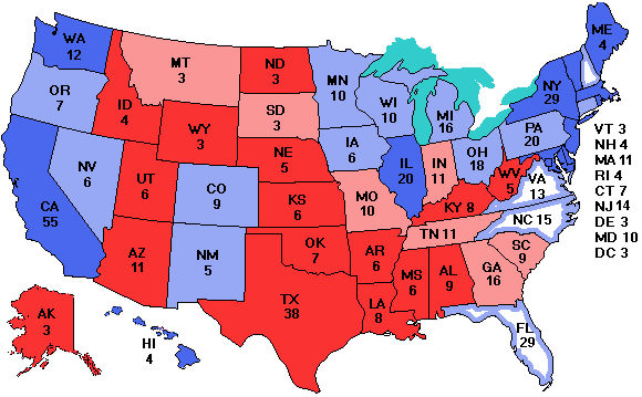 Electoral college map